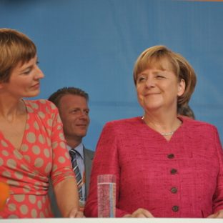 Bundeskanzlerin Angela Merkel bei einer Wahlkampfveranstaltung in Wernigerode.