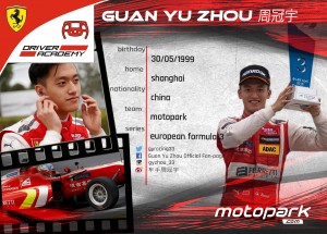 Autogrammkarte des Formel 3-Piloten Guan Yu Zhou.